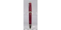 Cigar stylo frêne teint rouge fini chrome titane